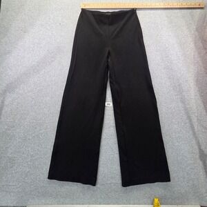 Ann Taylor Womens Black Wide Leg Trousers Side Zip Dress Pants Size 00
